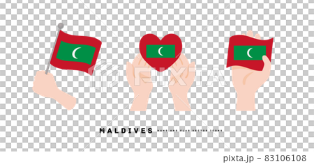 [Maldives] hand and national flag icon vector illustration 83106108