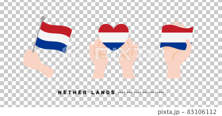 [Netherlands] hand and national flag icon vector illustration 83106112