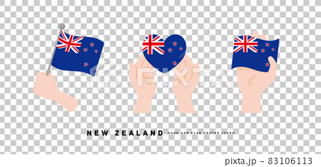 [ニュージーランド]手と国旗のアイコン ベクターイラスト 83106113
