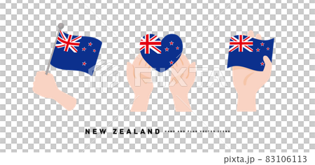 [New Zealand] hand and national flag icon vector illustration 83106113