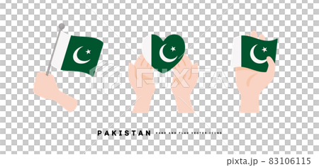 [パキスタン]手と国旗のアイコン ベクターイラスト 83106115