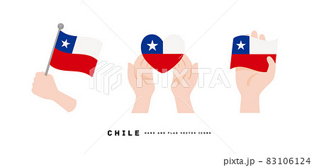 [チリ]手と国旗のアイコン ベクターイラスト 83106124