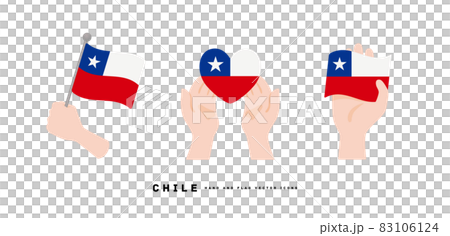 [チリ]手と国旗のアイコン ベクターイラスト 83106124