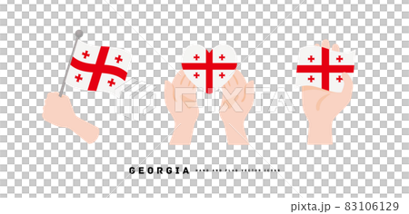 [Georgia] hand and national flag icon vector... - Stock Illustration ...