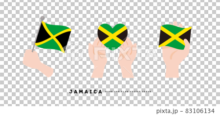 [ジャマイカ]手と国旗のアイコン ベクターイラスト 83106134