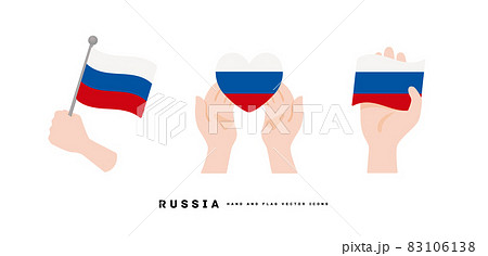 [ロシア]手と国旗のアイコン ベクターイラスト 83106138