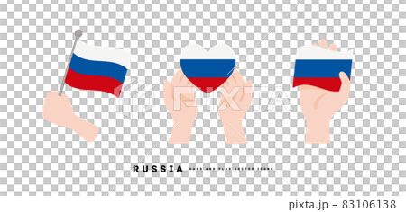 [ロシア]手と国旗のアイコン ベクターイラスト 83106138