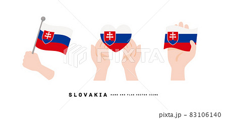 [スロバキア]手と国旗のアイコン ベクターイラスト 83106140