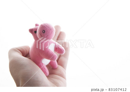 image of toy hippopotamus hand white background image of toy hippopotamus hand white background 83107412