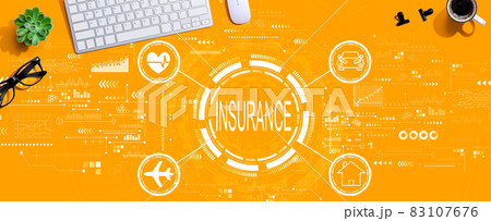 Insurance concept with a computer keyboard Insurance concept with a computer keyboard 83107676