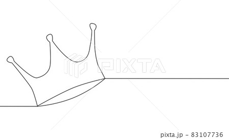 Continuous line drawing crown, symbol of royalty 83107736
