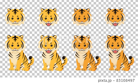 Tiger illustration material set_cute eyes Tiger illustration material set_cute eyes 83108497