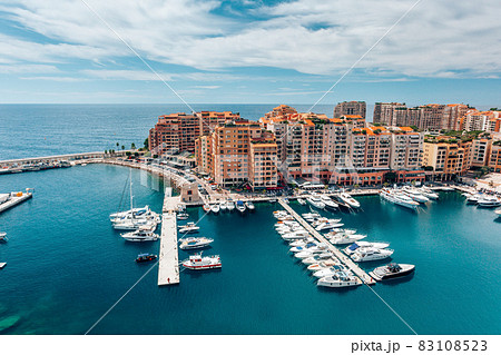Port of Fontvieille, Monaco, mediterranean sea Port of Fontvieille, Monaco, mediterranean sea 83108523