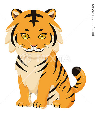 虎のイラスト リアルな目のイラスト素材