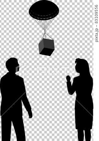 剪影 降落傘 矢量 83109556