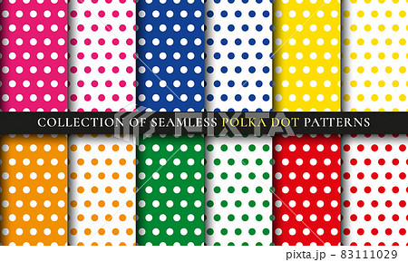 Colorful polka dot seamless pattern background set 83111029
