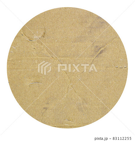 Brown and beige corrugated cardboard detail, isolated on black background 83112255