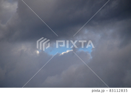 White and gray, fluffy clouds in blue sky 83112835