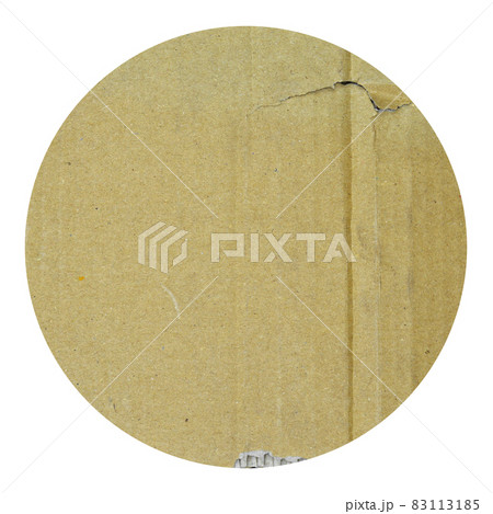 Brown and beige corrugated cardboard detail, isolated on black background 83113185