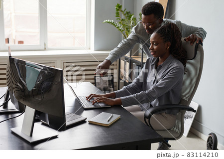 African American People Working in Office Together African American People Working in Office Together 83114210