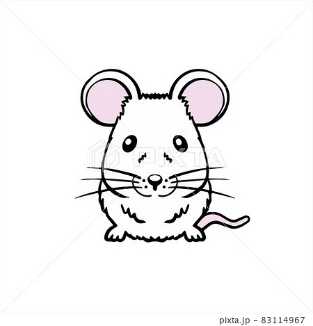 ねずみ はつかねずみ 正面 Mouseのイラスト素材