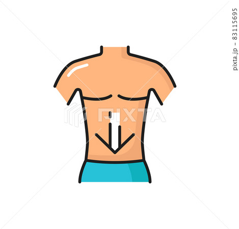 Cleanse process, good digestion healthy intestines isolated color line icon. Vector cleanse process in digestive system diarrhea and gastric bacillus. Good digestion, healthcare, bad microflora 83115695