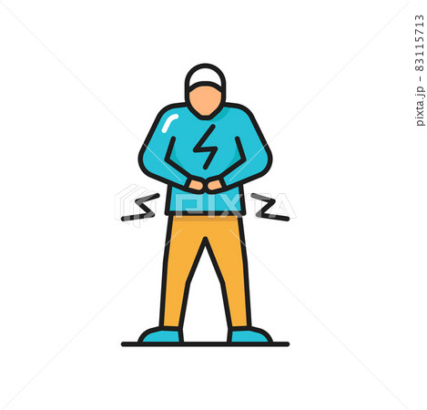 Man With Abdominal Pain Health Problem のイラスト素材