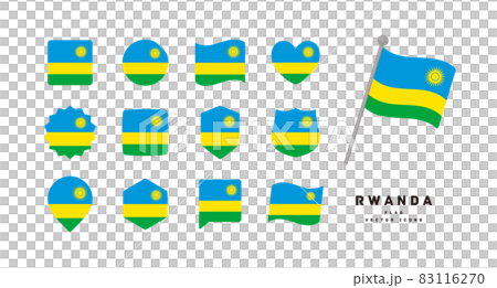 Flag of Rwanda Icon set of various shapes Vector illustration Flag of Rwanda Icon set of various shapes Vector illustration 83116270