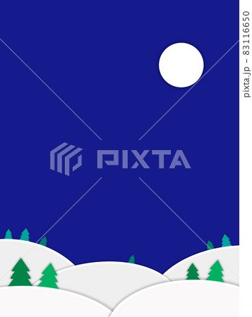 ペーパークラフト調の雪景色の縦背景イラスト no.01 83116650