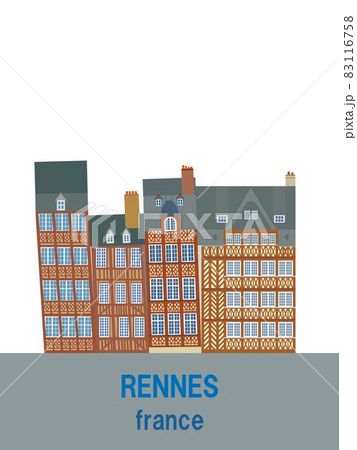レンヌ　rennes　フランス　france　傾く家 83116758