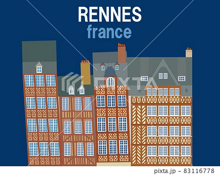 レンヌ　rennes　フランス　france　傾く家 83116778