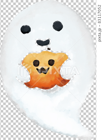 拿著水彩南瓜燈的鬼(沒有線) 拿著水彩南瓜燈的鬼(沒有線) 83117052