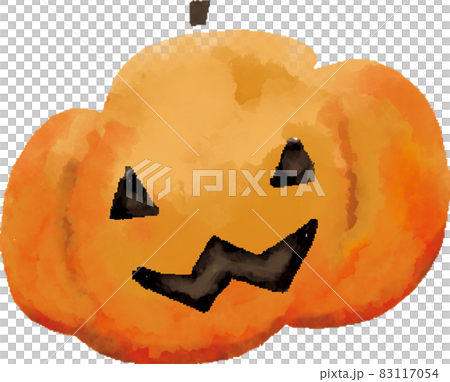 水彩風ハロウィンのカボチャランタン(線なし) 83117054
