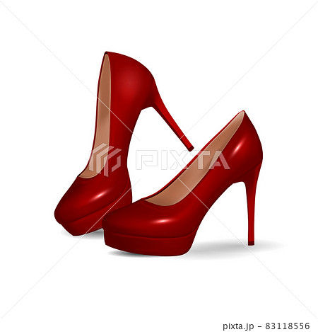 Modern fashionable red platform shoes. High,...のイラスト素材 [83118556] - PIXTA