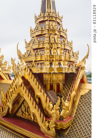 Within Loha Prasat that is the first and only metal castle in Thailand and is considered the third building of the world in Wat Ratchanaddaram Bangkok Thailand.  83118929