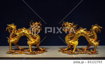 Pair of golden dragons exhibited in National Museum of China in Beijing Pair of golden dragons exhibited in National Museum of China in Beijing 83122705