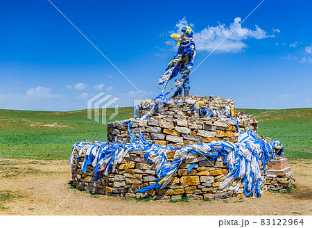 Ovoo Mongolian monument in Inner Mongolia Province of China Ovoo Mongolian monument in Inner Mongolia Province of China 83122964
