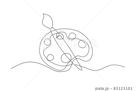Palette. One line drawing. Vector palette in line style 83123101