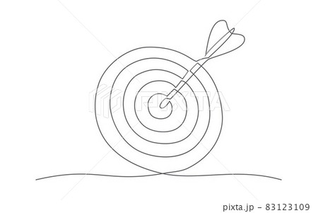 Target. One line drawing. Vector target in line style 83123109