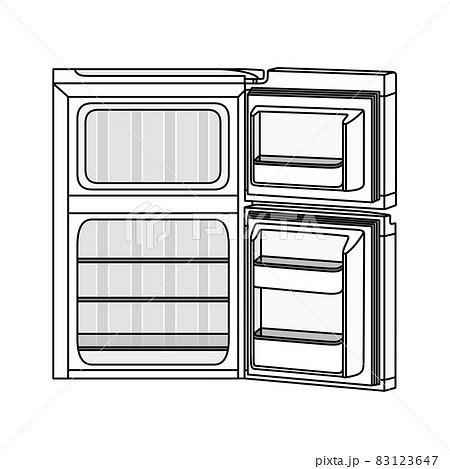 家庭用2ドア右開き冷凍冷蔵庫のイラスト素材 [83123647] - PIXTA