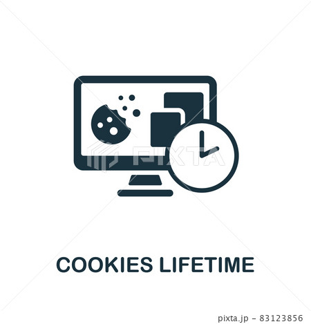 Cookies Lifetime icon. Monochrome sign from affiliate marketing collection. Creative Cookies Lifetime icon illustration for web design, infographics and more 83123856