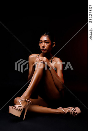 Long Slim Legs with nice skin finger and shape of 20s asian tanned skin woman. Female model Long Slim Legs with nice skin finger and shape of 20s asian tanned skin woman. Female model 83127337