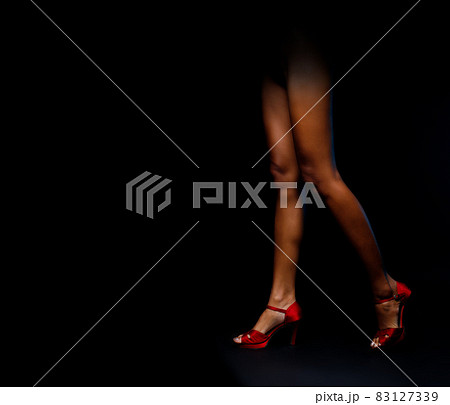 Long Slim Legs with nice skin finger and shape of 20s asian tanned skin woman. Female model 83127339