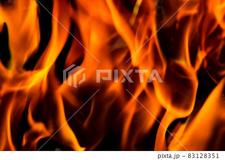 Fire and flames with a burning dark red-orange 83128351
