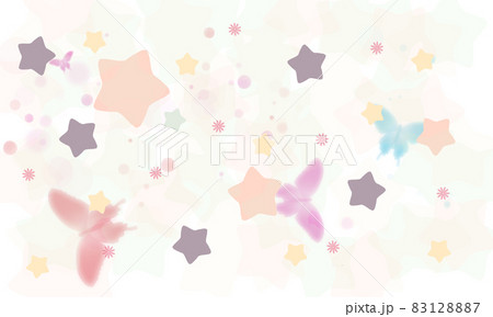 星と蝶 背景 壁紙 イラストのイラスト素材 1287