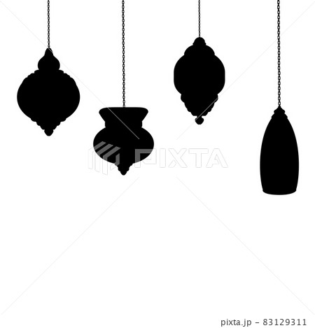 Silhouettes of decoration lamps for holidays. 83129311
