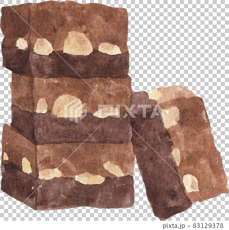 Brownie bake and equipment watercolor Brownie bake and equipment watercolor 83129378