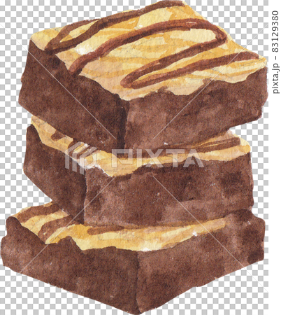 Brownie bake and equipment watercolor Brownie bake and equipment watercolor 83129380