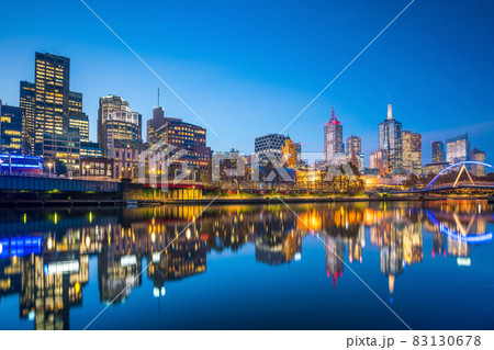 Melbourne city skyline at twilight Melbourne city skyline at twilight 83130678