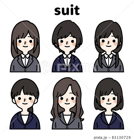 人物イラストセット スーツの女性のイラスト素材 人物イラストセット スーツの女性のイラスト素材
